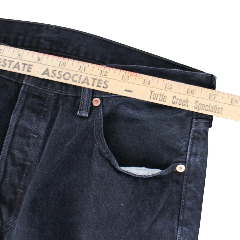 Levi's 501 Original Fit Black Jeans Men's 34x32 Button Fly Straight Leg Denim